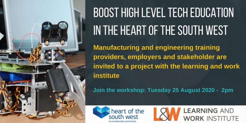 Boost higher level tech in the Heart of the South West information with robot image